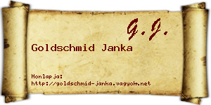 Goldschmid Janka névjegykártya